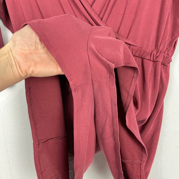 Silence + Noise | Tangled Up Maroon Red Soft Lightweight Loose Romper Coverup - Picture 6 of 9